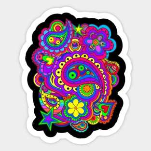 Psychedelic Hippie Design Sticker